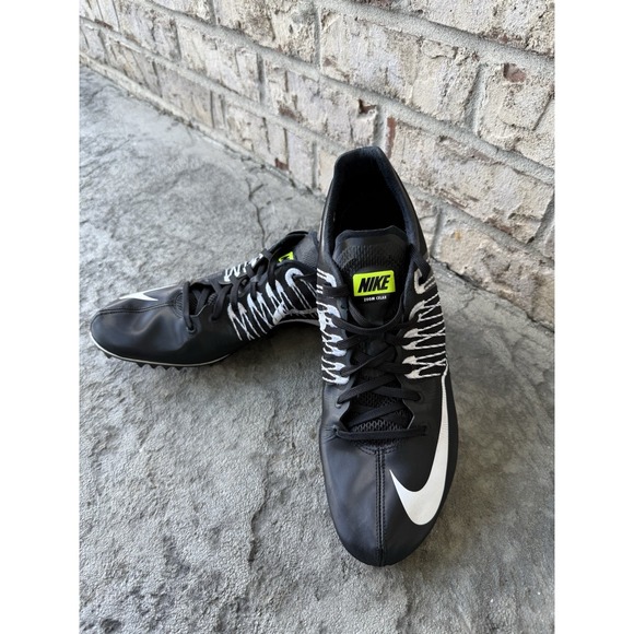 Nike Other - Nike Zoom Flywire Black/White metal Spikes Men's 13 Racing Sprint Track Shoe